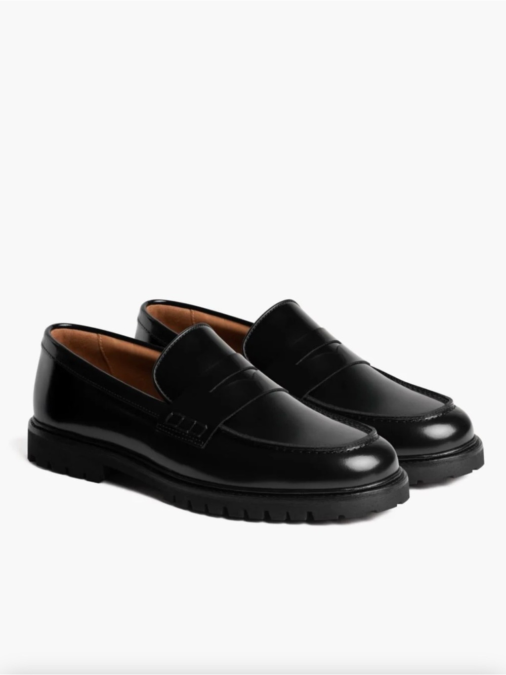 Thursday Boot Company Black Leather Penny Loafers